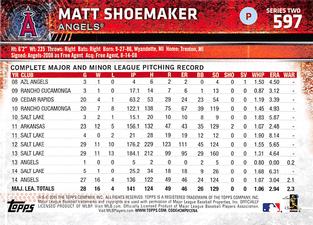 2015 Topps Mini #597 Matt Shoemaker Back