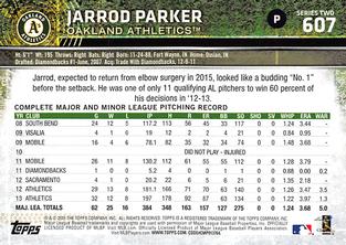 2015 Topps Mini #607 Jarrod Parker Back