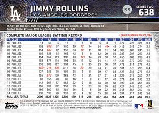 2015 Topps Mini #638 Jimmy Rollins Back