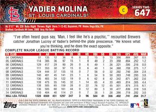 2015 Topps Mini #647 Yadier Molina Back