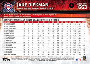 2015 Topps Mini #663 Jake Diekman Back