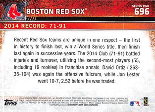2015 Topps Mini #696 Boston Red Sox Back
