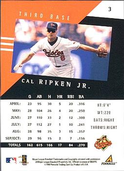 1998 Pinnacle Performers #3 Cal Ripken Jr. Back