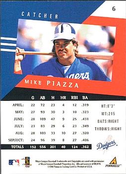1998 Pinnacle Performers #6 Mike Piazza Back