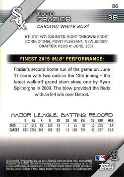 2016 Finest #86 Todd Frazier Back