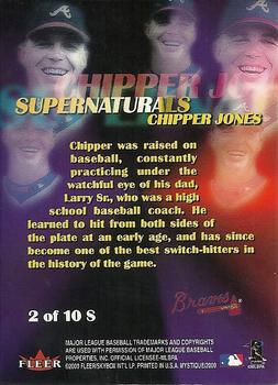 2000 Fleer Mystique - Supernaturals #2S Chipper Jones  Back