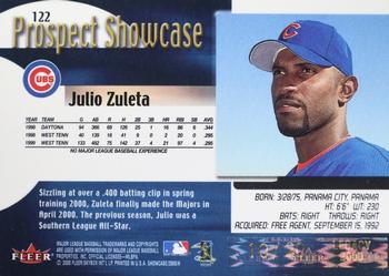 2000 Fleer Showcase - Legacy Collection #122 Julio Zuleta Back