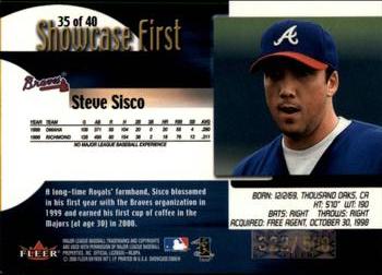 2000 Fleer Showcase - Prospect Showcase First #35 Steve Sisco Back