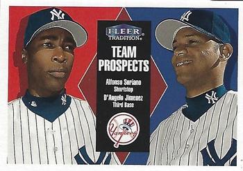 2000 Fleer Tradition Glossy #41 Alfonso Soriano / D'Angelo Jimenez Front