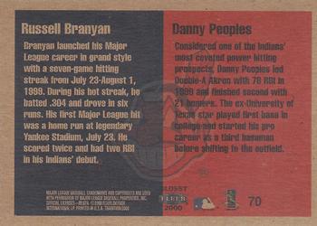 2000 Fleer Tradition Glossy #70 Russell Branyan / Danny Peoples Back