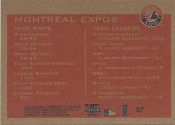 2000 Fleer Tradition Glossy #97 Montreal Expos Back