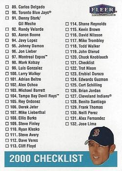 2000 Fleer Tradition Glossy #121 Checklist: 89-132 Front