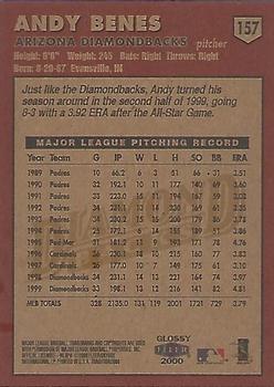 2000 Fleer Tradition Glossy #157 Andy Benes Back