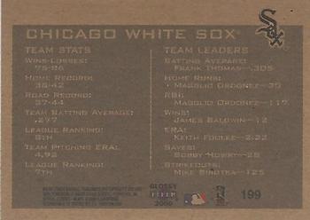 2000 Fleer Tradition Glossy #199 Chicago White Sox Back