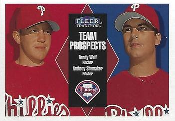 2000 Fleer Tradition Glossy #252 Randy Wolf / Anthony Shumaker Front