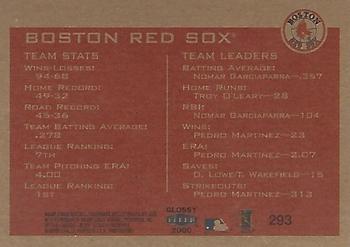 2000 Fleer Tradition Glossy #293 Boston Red Sox Back