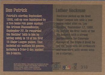 2000 Fleer Tradition Glossy #318 Luther Hackman / Ben Petrick Back