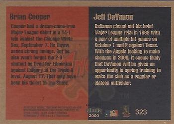 2000 Fleer Tradition Glossy #323 Jeff DaVanon / Brian Cooper Back