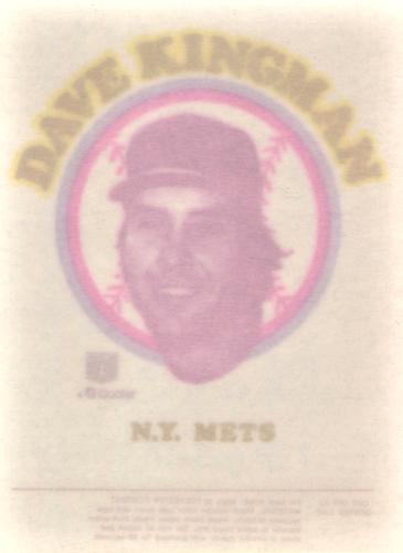 1976 Mr. Softee Iron-Ons #NNO Dave Kingman Back