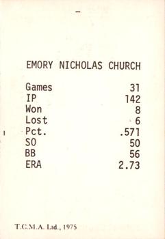1975 TCMA 1950 Philadelphia Phillies/Whiz Kids #6 Bubba Church Back