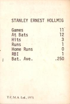 1975 TCMA 1950 Philadelphia Phillies/Whiz Kids #13 Stan Hollmig Back