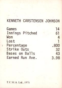1975 TCMA 1950 Philadelphia Phillies/Whiz Kids #14 Ken Johnson Back