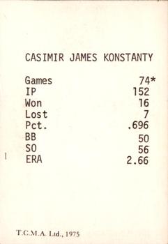 1975 TCMA 1950 Philadelphia Phillies/Whiz Kids #16 Jim Konstanty Back