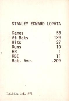 1975 TCMA 1950 Philadelphia Phillies/Whiz Kids #17 Stan Lopata Back