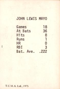 1975 TCMA 1950 Philadelphia Phillies/Whiz Kids #18 Jackie Mayo Back