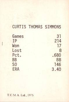 1975 TCMA 1950 Philadelphia Phillies/Whiz Kids #27 Curt Simmons Back