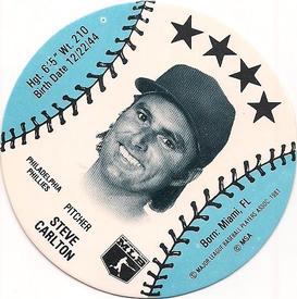 1982 On Deck Cookies Discs #NNO Steve Carlton Front