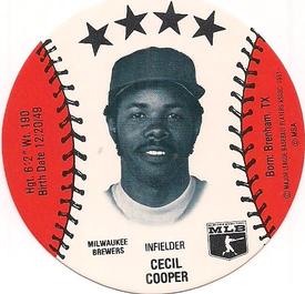 1982 On Deck Cookies Discs #NNO Cecil Cooper Front