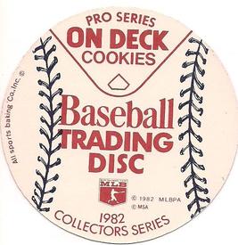 1982 On Deck Cookies Discs #NNO Keith Hernandez Back