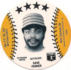 1982 On Deck Cookies Discs #NNO Dave Parker Front