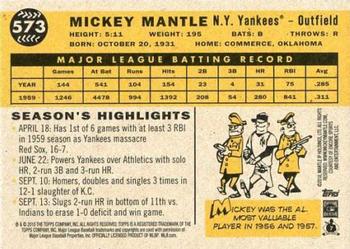 2010 Topps VIP National Convention Retro #573 Mickey Mantle Back