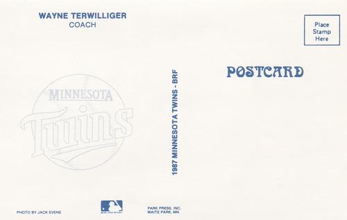 1987 Minnesota Twins Postcards #NNO Wayne Terwilliger Back
