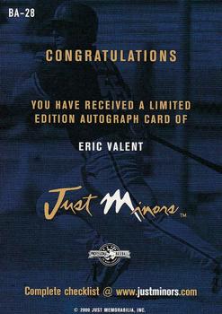 2000 Just - Autographs #BA-28 Eric Valent Back