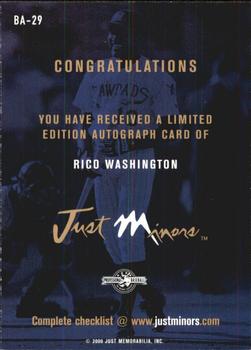 2000 Just - Autographs #BA-29 Rico Washington Back