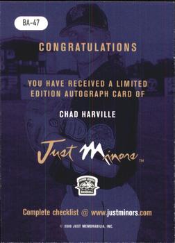 2000 Just - Autographs #BA-47 Chad Harville Back