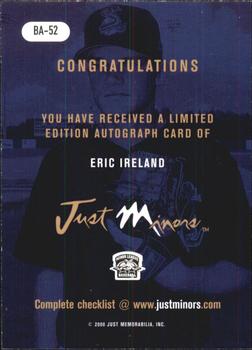 2000 Just - Autographs #BA-52 Eric Ireland Back