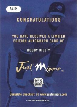 2000 Just - Autographs #BA-56 Bobby Kielty Back