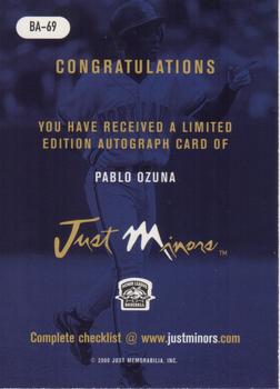 2000 Just - Autographs #BA-69 Pablo Ozuna Back