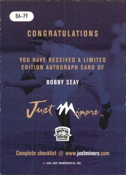 2000 Just - Autographs #BA-79 Bobby Seay Back