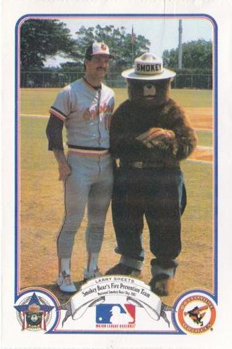 1987 Smokey Bear's Fire Prevention Team American League #10 Larry Sheets Front