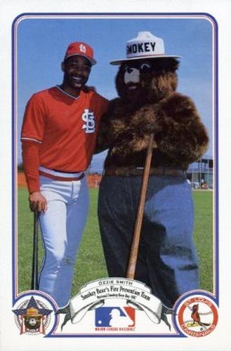 1987 Smokey Bear's Fire Prevention Team National League #9 Ozzie Smith Front