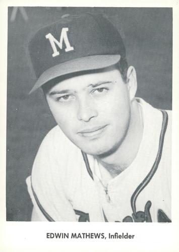 1958 Jay Publishing World Series Braves & Yankees #NNO Edwin Mathews Front