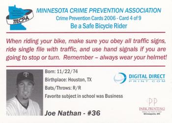 2006 Minnesota Twins Police #4 Joe Nathan Back