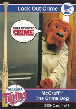 2009 Minnesota Twins Police #1 McGruff the Crime Dog Front