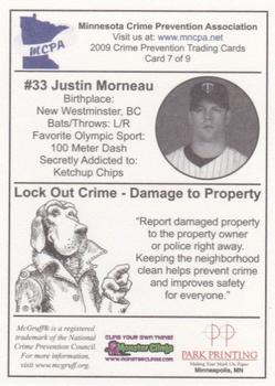 2009 Minnesota Twins Police #7 Justin Morneau Back