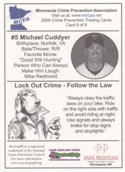 2009 Minnesota Twins Police #9 Michael Cuddyer Back